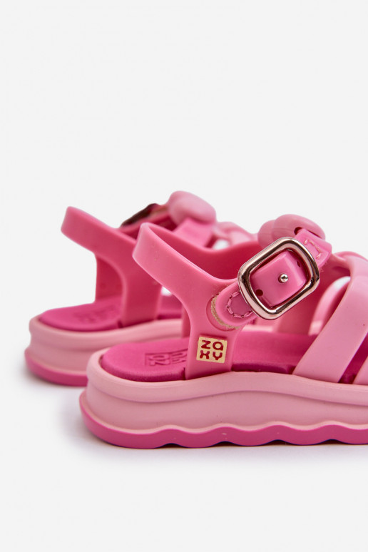 Sandales enfant à attaches adhésives NN385018 couleur rose