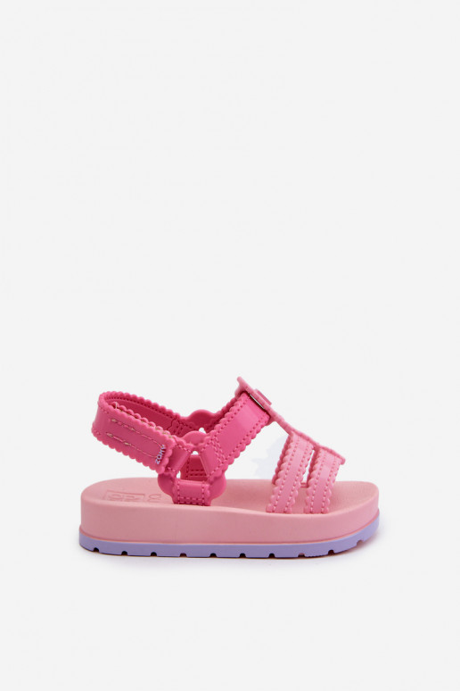 Kindersandalen mit Klebeverschlüssen LL385027 rosa