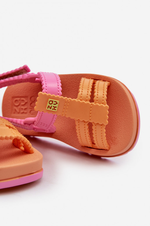 Kindersandalen mit Klebeverschlüssen LL385026 in der Farbe Orange