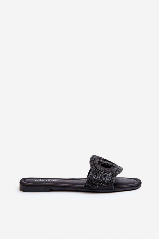 Tongs à talons larges pour femmes noires Dimrose