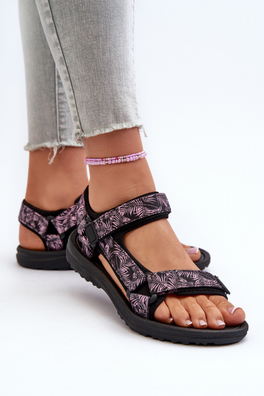 Sportliche Damensandalen in Schwarz und Rosa von Lumeria Sportliche Damensandalen in Schwarz und Rosa von Lumeria