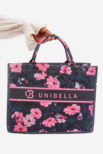 Handtas met bloemen Zwart en roze Mooch