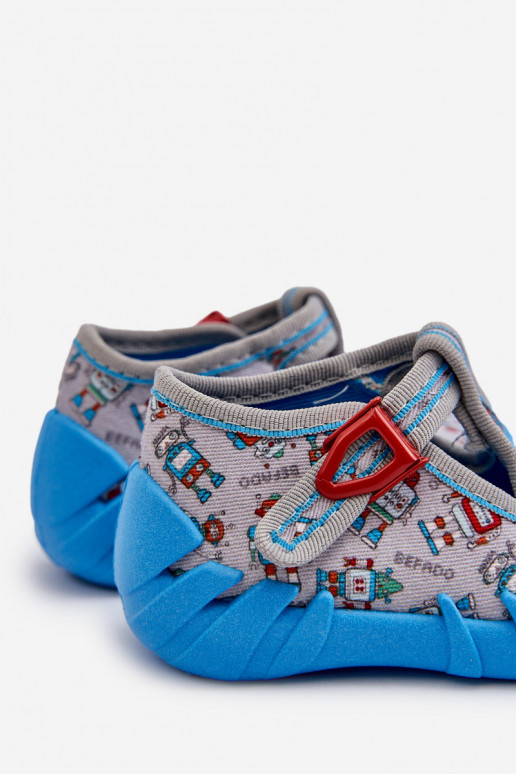 Comfortabele pantoffels KinderBEFADO 110N483 blauwgrijs Comfortabele pantoffels KinderBEFADO 110N483 blauwgrijs