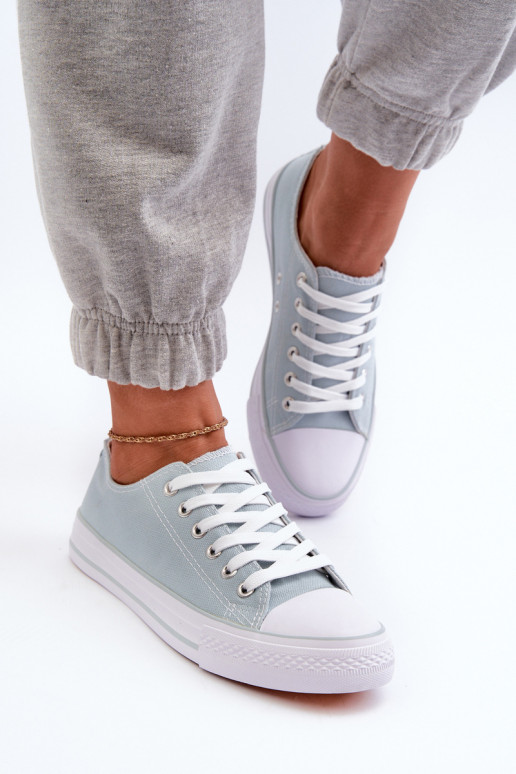 Mintfarbene Lennabella-Sneaker mit flacher Sohle des klassischen Modells