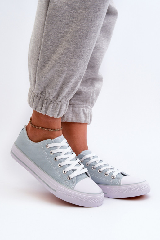 Lennabella mintkleurige sneakers met platte zolen van het klassieke model