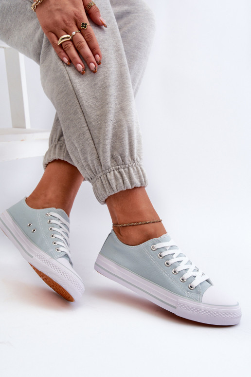 Mintfarbene Lennabella-Sneaker mit flacher Sohle des klassischen Modells
