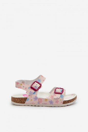 Sandalen für Kinder mit Blumen und Schnallen in der Farbe Rosa von Memoria 2
