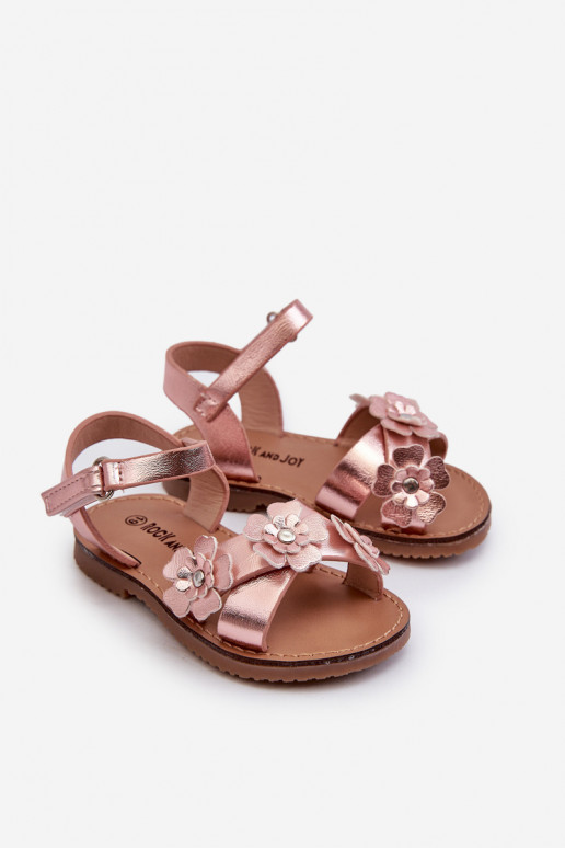 Sandalen Kinder Ozdobione mit Blumenmotiven mit Klebeverschlüssen rosa Fagossa Sandalen Kinder Ozdobione mit Blumenmotiven mit Klebeverschlüssen rosa Fagossa