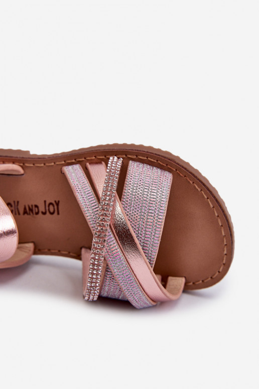 met glans Kindersandalen met plaksluiting roze Delphina met glans Kindersandalen met plaksluiting roze Delphina