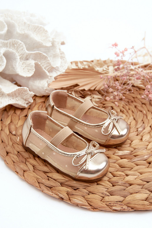 Ballerina's Kinder met linten in gouden kleur Jellema Ballerina's Kinder met linten in gouden kleur Jellema