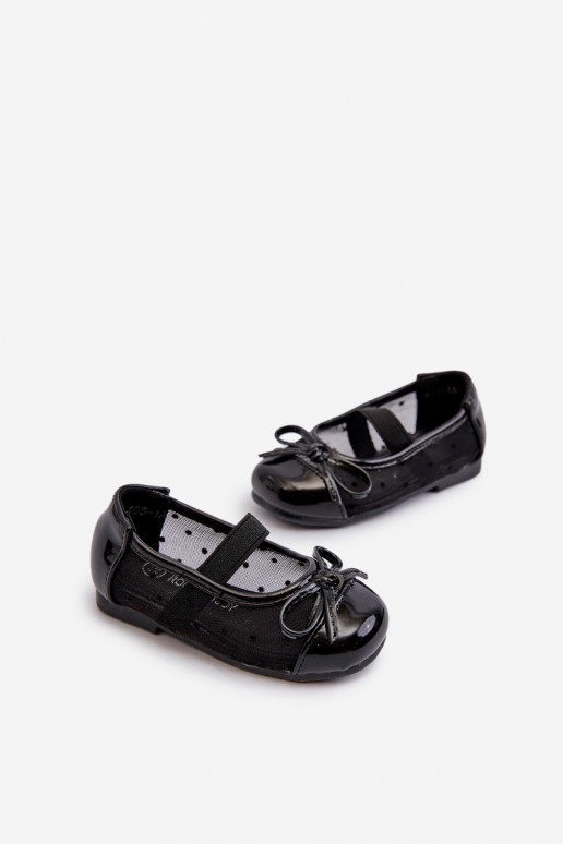 Ballerines pour enfants avec rubans couleur noire Jellema