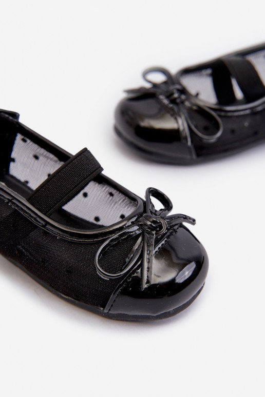 Ballerines pour enfants avec rubans couleur noire Jellema