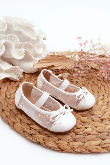 ballerines pour enfants avec rubans de couleur blanche Jellema