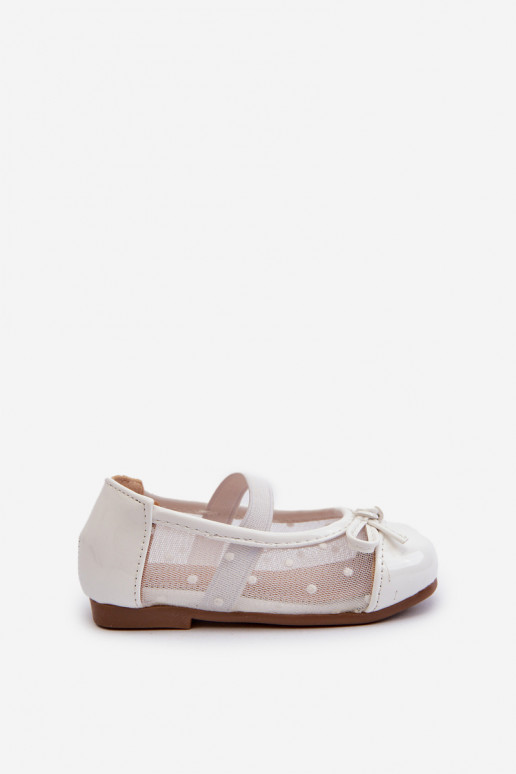 ballerines pour enfants avec rubans de couleur blanche Jellema
