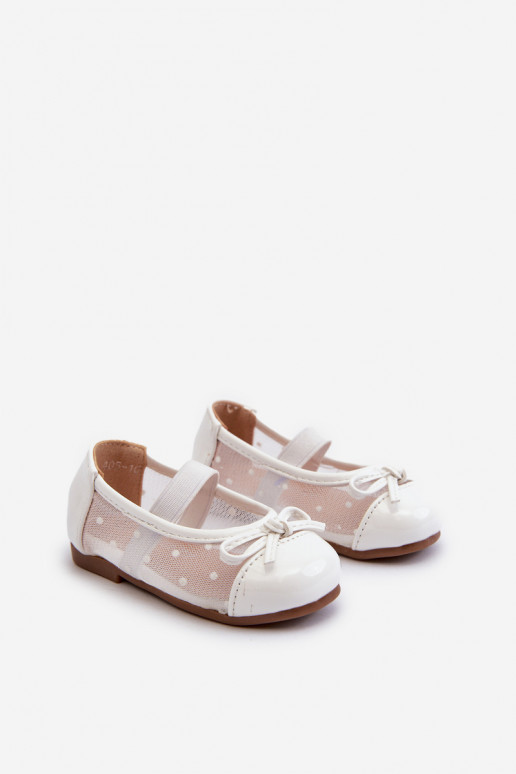 ballerines pour enfants avec rubans de couleur blanche Jellema