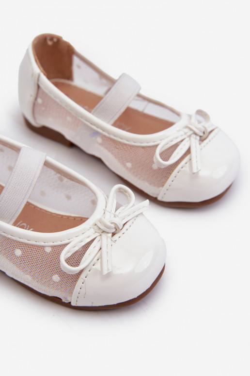 ballerines pour enfants avec rubans de couleur blanche Jellema