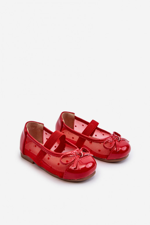 Ballerines pour enfants avec rubans couleur rouge Jellema