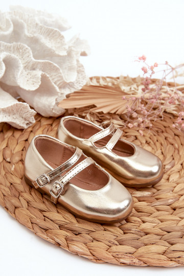 ballerina's Kinder met bandjes, goudkleur Margenis
