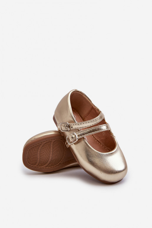 ballerines Enfant à bretelles, doré Margenis