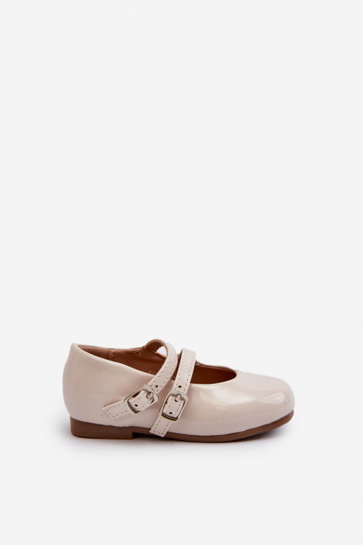 mit Lackeffekt-Ballerinas Kinder mit Trägern beige Margenis