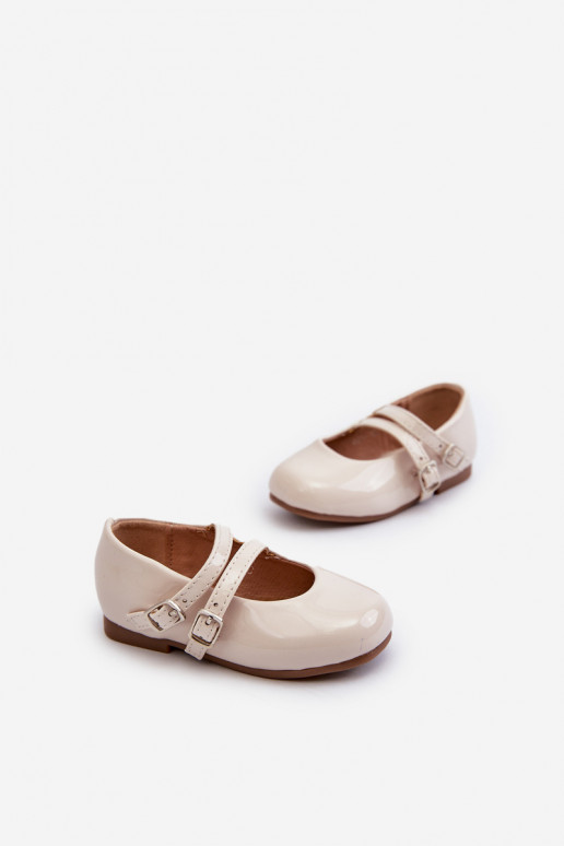mit Lackeffekt-Ballerinas Kinder mit Trägern beige Margenis