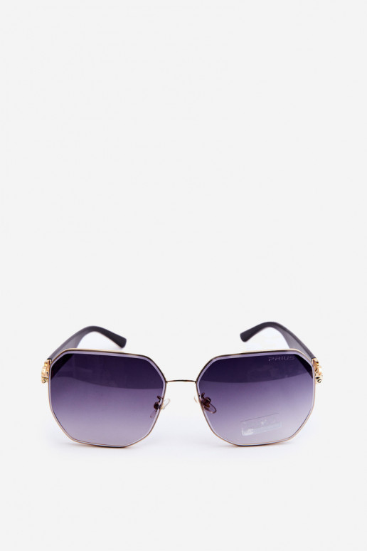 Lunettes de soleil Femme UV400 Noir et doré