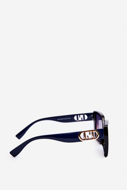 Lunettes de soleil Femme Avec fantaisie Detalem UV400 bleu foncé