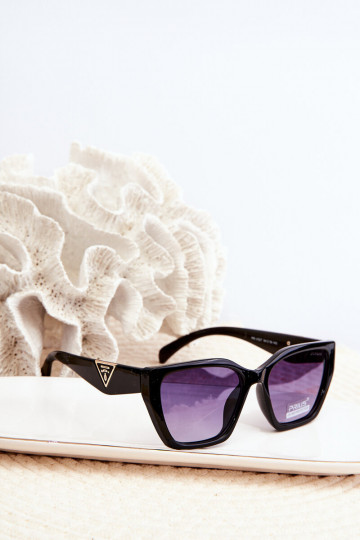 Lunettes de soleil modèle Ze pour femme, modèle classique, couleur or, détails UV400, couleur noire