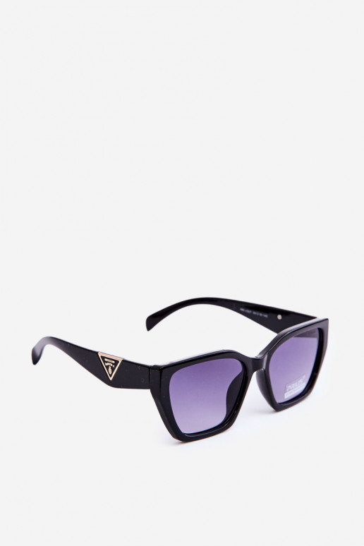 Lunettes de soleil modèle Ze pour femme, modèle classique, couleur or, détails UV400, couleur noire