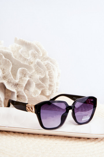 Damensonnenbrille Ze goldfarben Detailem UV400 schwarze Farbe