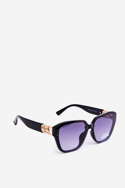 Lunettes de soleil femme Ze couleur or Detalem UV400 couleur noir