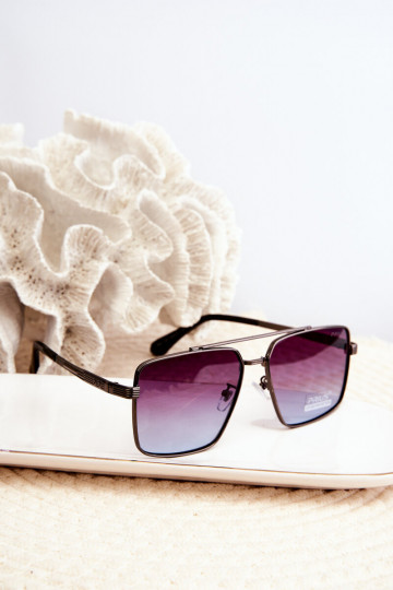 Lunettes de soleil Femme UV400 Noir et bleu