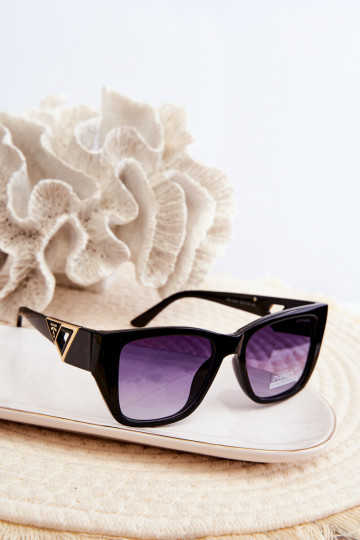 Lunettes de soleil femme Avec détails fantaisie UV400 noir