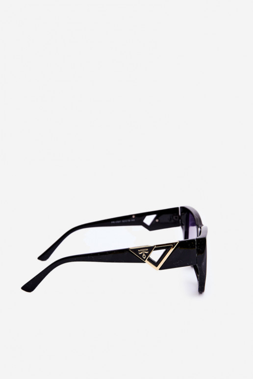 Damensonnenbrille mit ausgefallenen Details UV400 schwarz Damensonnenbrille mit ausgefallenen Details UV400 schwarz