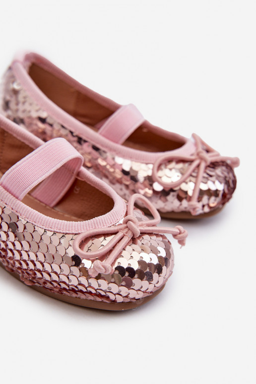 Ballerinas für Kinder Ozdobione Pekinami rosa Farbe Weries