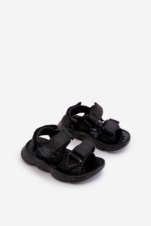 Sandales enfant à attaches adhésives couleur noir Orretta Sandales enfant à attaches adhésives couleur noir Orretta
