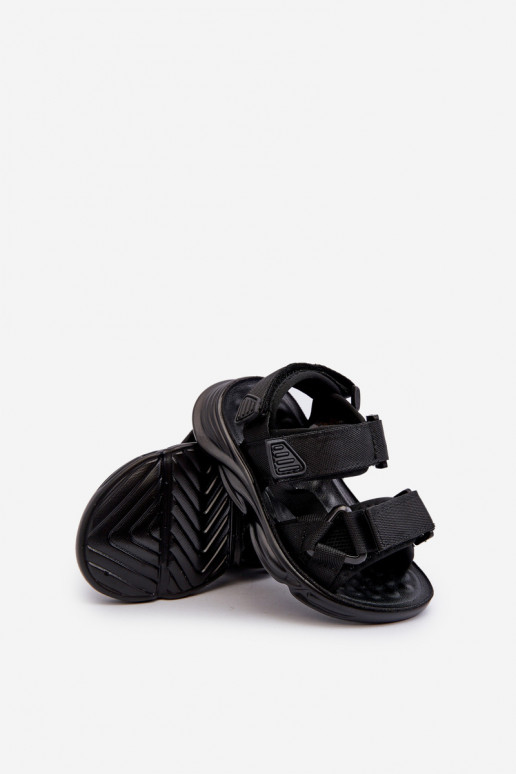 Kindersandalen mit Klebeverschlüssen in der Farbe Schwarz Orretta