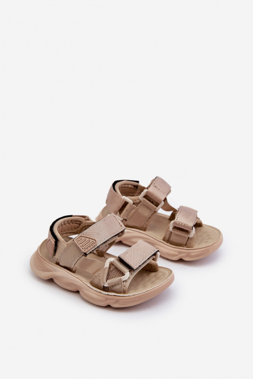 Sandale enfant avec attaches adhésives beige Orretta