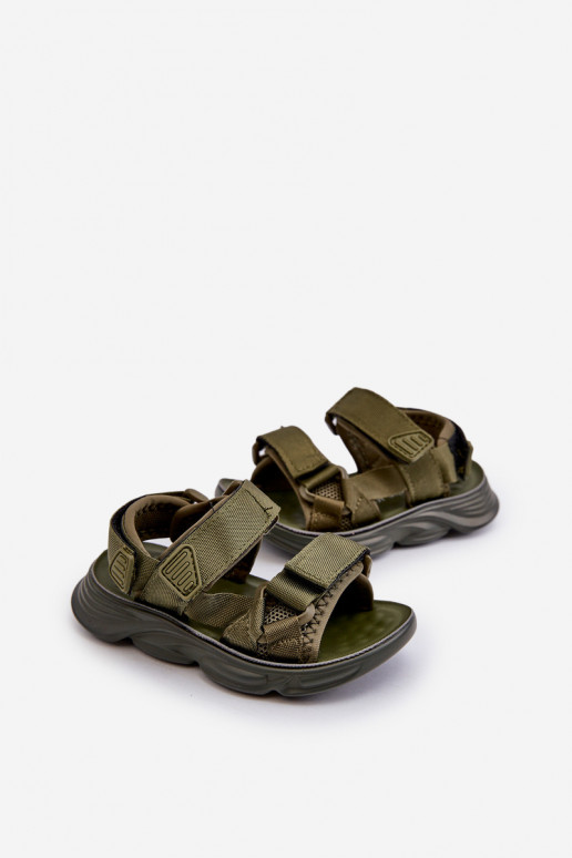 Kindersandalen mit Klebeverschlüssen in grüner Farbe Orretta
