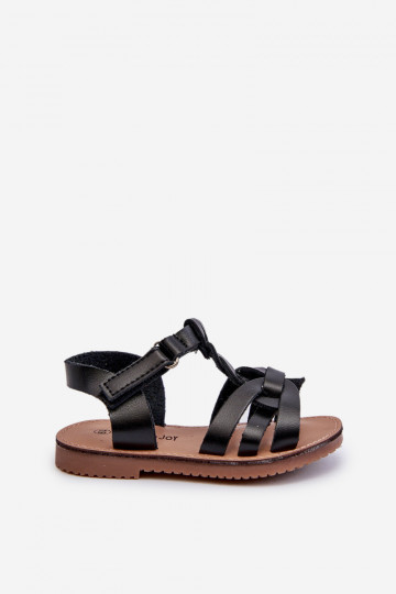 Sandales pour enfants à fermetures adhésives de couleur noire Marimona 2