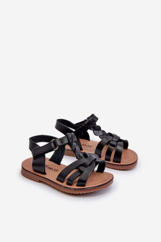 Sandales pour enfants à fermetures adhésives de couleur noire Marimona