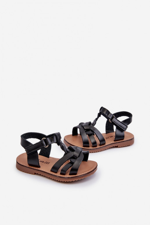 Sandales pour enfants à fermetures adhésives de couleur noire Marimona