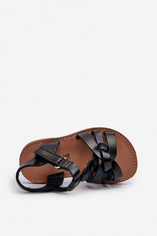 Sandales pour enfants à fermetures adhésives de couleur noire Marimona