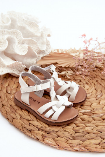 Kindersandalen met zelfklevende sluitingen in de kleur wit Marimona