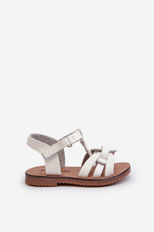 Sandales pour enfants à fermetures adhésives de couleur blanche Marimona