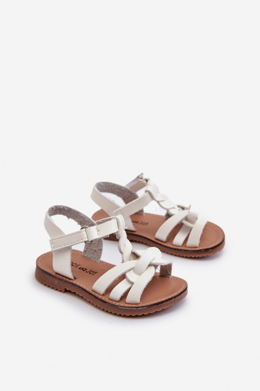 Sandales pour enfants à fermetures adhésives de couleur blanche Marimona