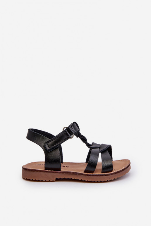 sandales Enfant avec attaches adhésives couleur noir Sarniema