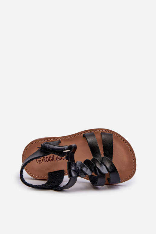 Sandalen für Kinder mit Klebeverschlüssen in der Farbe Schwarz von Sarniema