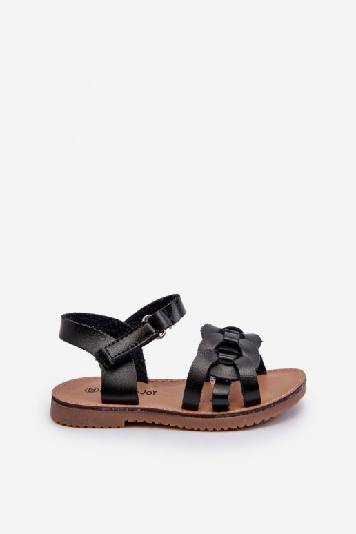sandales Enfant avec attaches adhésives couleur noire Venikoria