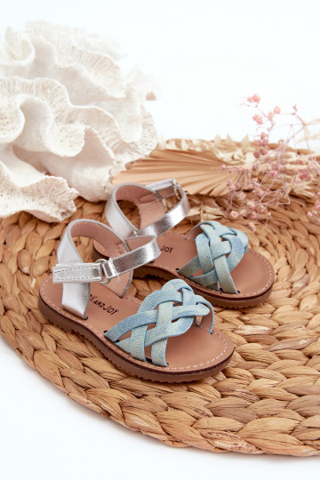 sandales Enfants avec attaches adhésives Z Przeplatającymi Się Paseczkami couleur bleu Dianttha